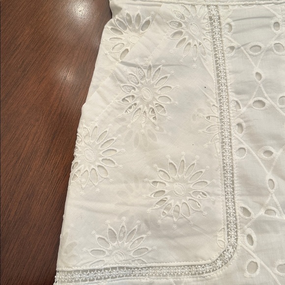 ZARA White Eyelet Blouse & Shorts Set Embroidered Summer Outfit - Picture 7 of 15